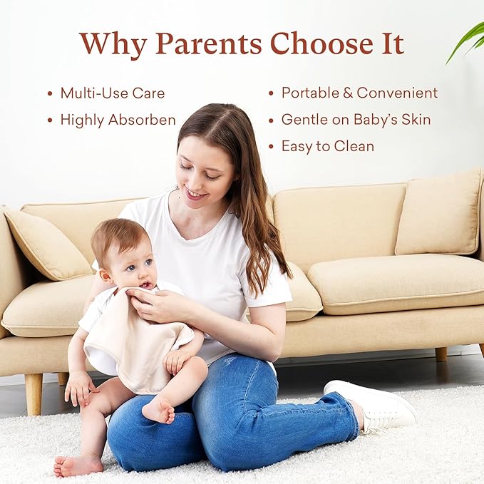 Baby Burp Cloths, Soft & Absorbent Burping Clothes for Newborns and Infants, Baby Boys and Girls (8 Pack)