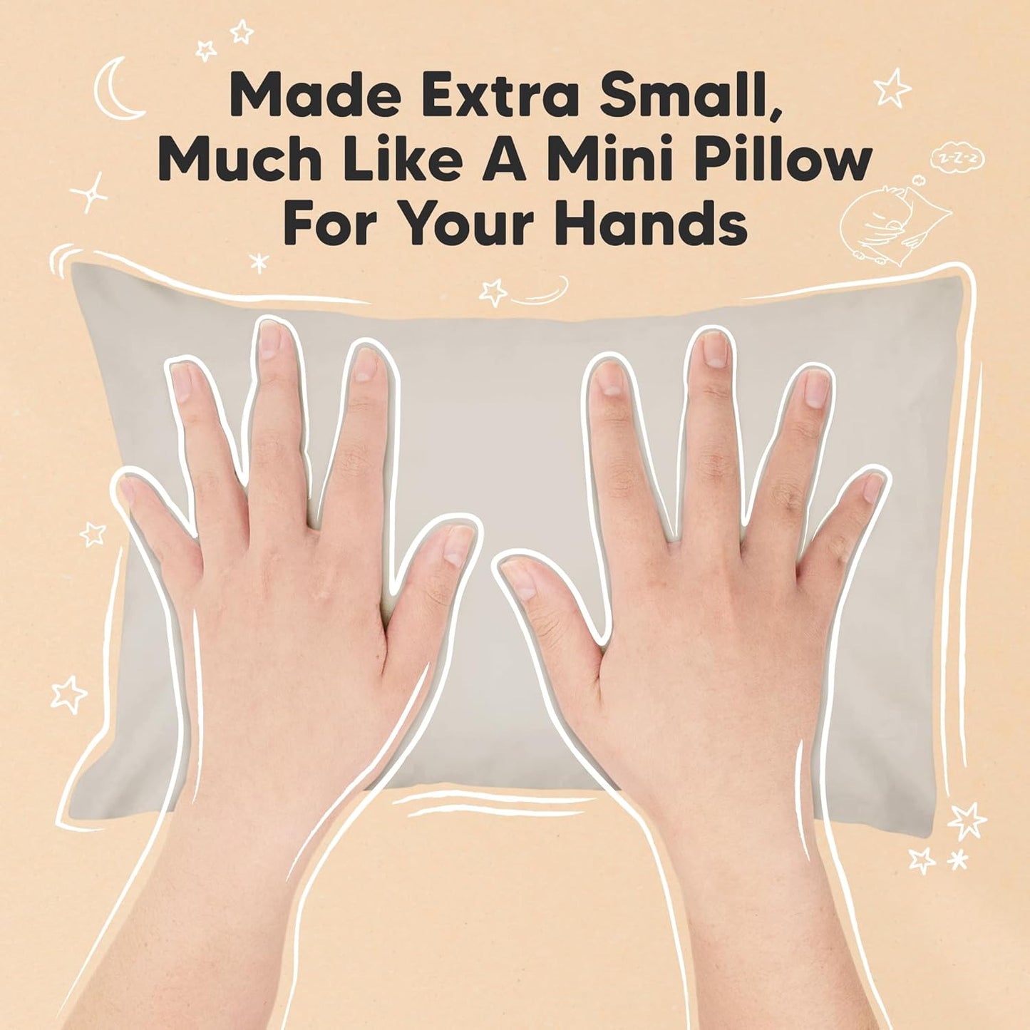 Mini Toddler Pillow with Pillowcase - 9x13 My Little Dreamy Travel Kids Pillow for Sleeping, Toddler Bed, Small, Tiny, Organic Cotton Pillowcase, Soft & Breathable, Kids 2-4 Years Old (French Gray)