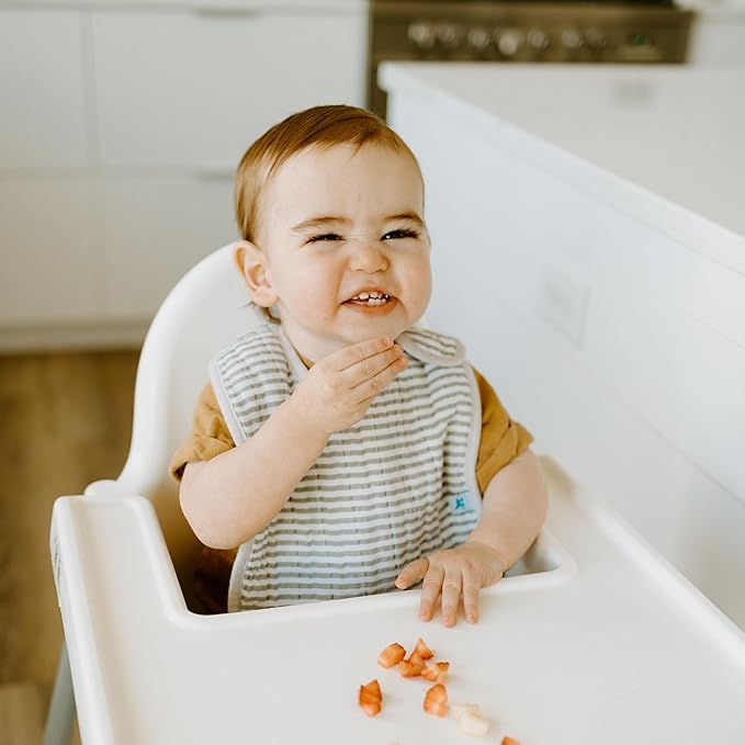 Little Unicorn Premium Classic Bib 3 pack | Adjustable as baby grows | Soft fabric on skin | Great for first time eaters (Watercolor Roses)