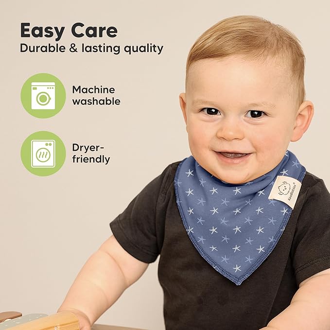 10-Pack Organic Baby Bandana Bibs for Girls - Super Absorbent Triangle Baby Bibs for Drooling and Teething Infant, 100% Cotton Extra Soft for Newborn, Infant 0-36 Months (Marine Muse)