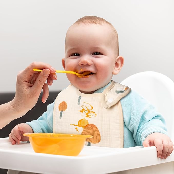 Zainpe 6Pcs Snap Muslin Cotton Baby Bibs Rabbit Bear Sheep Pattern Bandana Drool Cloths Soft Absorbent Adjustable Burp Cloth Feeding Bib for Newborns Girls Boys Toddlers Teething Eating 0 to 36 Months