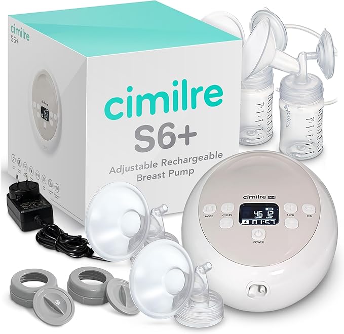 Cimilre S6+ Adjustable Rechargeable Breast Pump & Journey Breast Pump Backpack Bundle – Hospital Strength Double Electric Pump with Stylish Travel Backpack