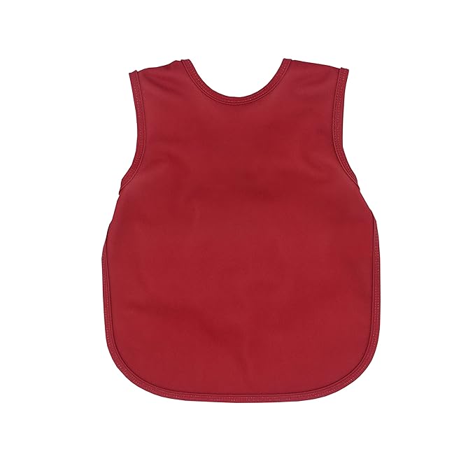 BapronBaby Minimalist Cranberry Bapron - No Neck Tie Safer Bib for Baby & Toddler - Soft Waterproof Stain Resistant - Machine Washable - Sz Preschool 3-5yrs