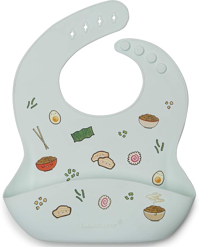 Loulou Lollipop Soft, Waterproof Silicone Feeding Bib for Babies and Toddlers