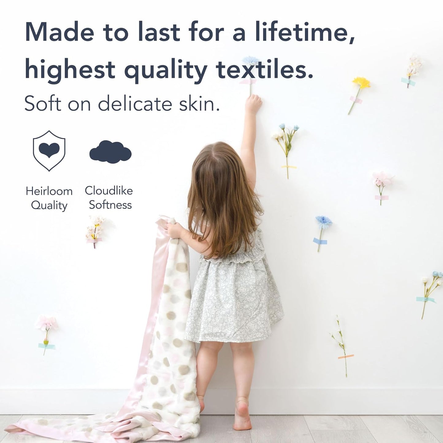 Little Giraffe Baby Blanket - Luxe Soft Blanket with Satin Trim - Baby Stroller Blanket - Newborn Baby Essentials & Baby Gifts - 29"x35" - Dot Pink