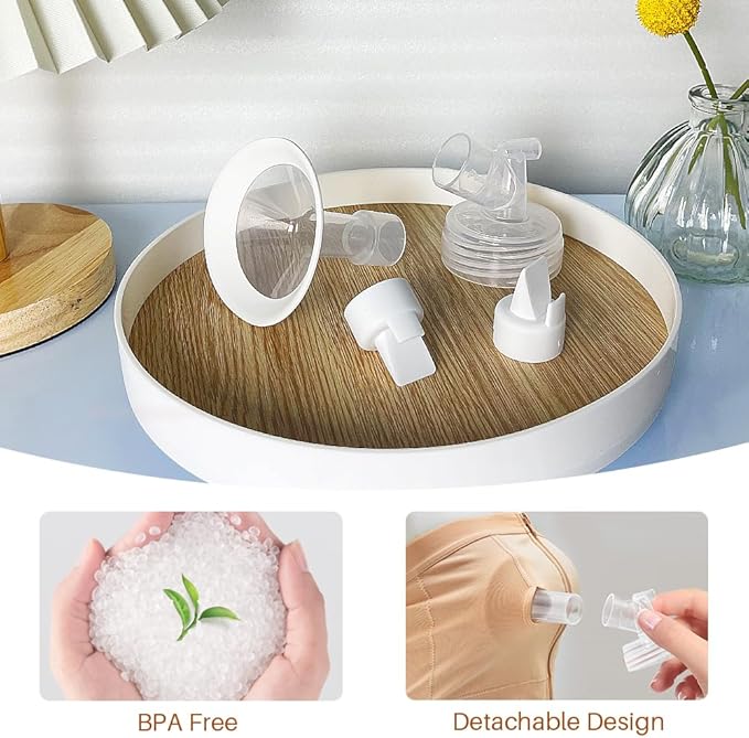 PumpMom-us 17mm and 19mm Oval Flanges Compatible with Spectra S2 S1 9 Plus Pump Parts, Replacement Breast Shield and Duckbill Valves for Spectra Flange Accessories (17mm + 19mm)