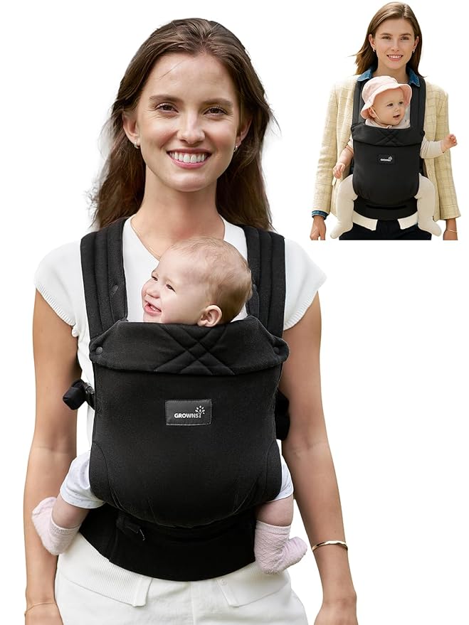 GROWNSY Baby Carrier Newborns to Toddlers, Ergonomic Baby Toddler Carrier Slings Wraps with Head Support, Easy to Wear,Infant Carrier Baby Gift,Travel and Hiking Friendly, for Babies 7 to 44 lb(Black)