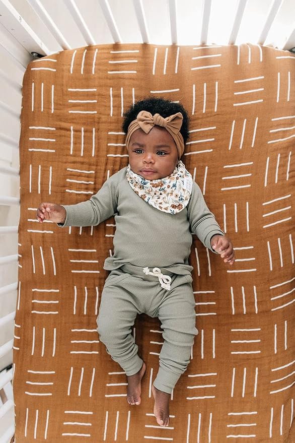 Mebie Baby Muslin Cotton Bib, 3 pack, Baby Bib Set for Burp, Spit Up, Drool, Bandana Bibs for Baby Boy or Baby Girl