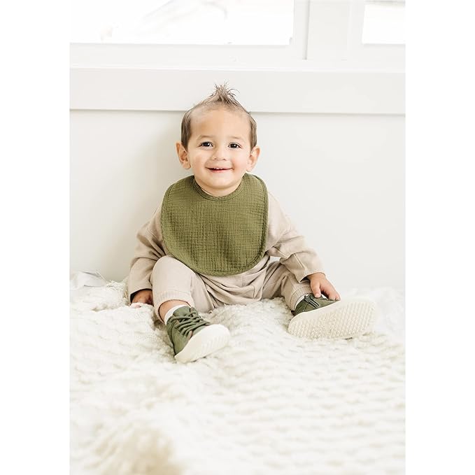 Konssy Muslin Baby Bibs 8 Pack Baby Bandana Drool Bibs Cotton for Unisex Boys and Girls, Soft Absorbent Set for Teething and Drooling