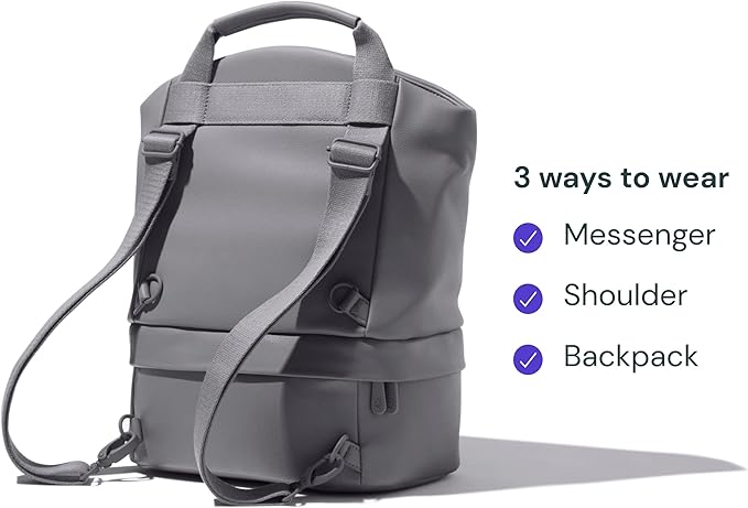 Willow Breast Pump Bag, Grey, Breast Milk Cooler and Pump Bag with Pockets, Convertible and Adjustable Tote for Hands Free Wearable Breast Pumps, Wear as Backpack, Crossbody or Shoulder Bag