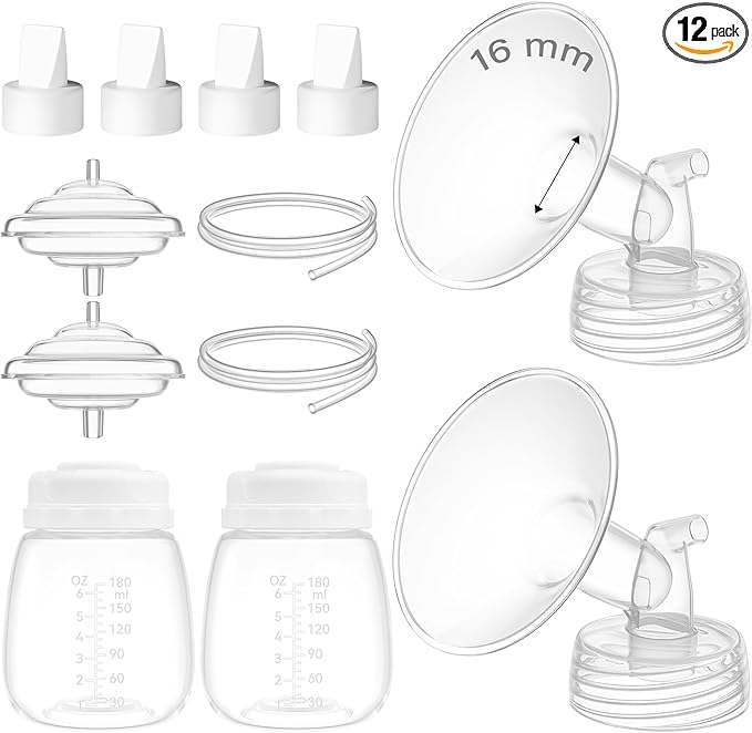 16mm Flange Kit Compatible with Spectra S1/S2/9 Plus/Motif Luna, Includes Flange 16mm, Bottles, Tubing, Valves, and Backflow Protectors