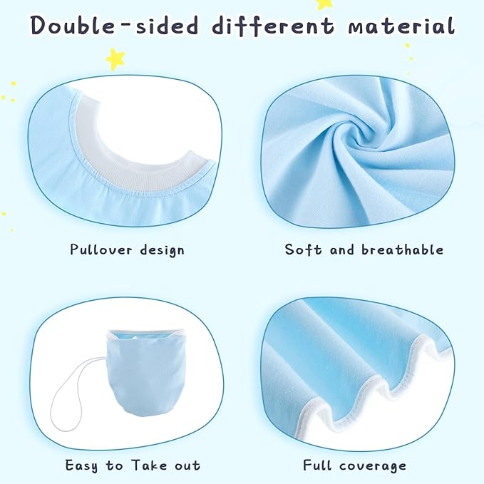 Newwiee 5 Pcs Large Towel Bib Toddler for Baby Toddler Cloth Bib Soft Pullover Baby Absorbent Full Coverage Drooling Feeding