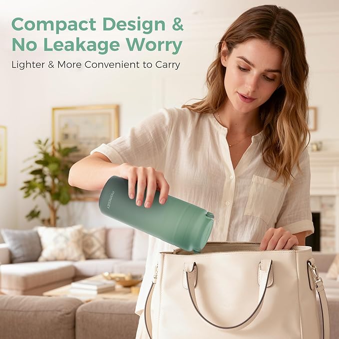 Momcozy Portable Breast Milk Cooler for Travel, 24H Ice-Free Cooling Breastmilk Storage Bottles Container, 12oz Leak Proof Outdoor Small Freezer, Baby Breastfeeding Essential Gift for New Moms