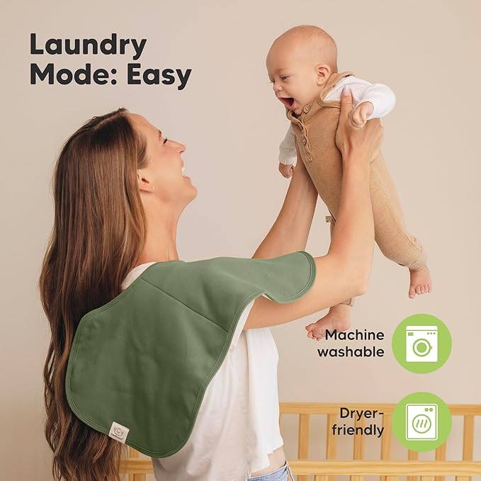 KeaBabies 4-Pack Baby Burp Cloths Baby Girl, Boy - Organic Cotton Burp Cloth, Extra Large, Absorbent, Soft Burping Cloths & Bibs Set for Babies, Newborn Burp Clothes, Thick Burp Rags (Palms)