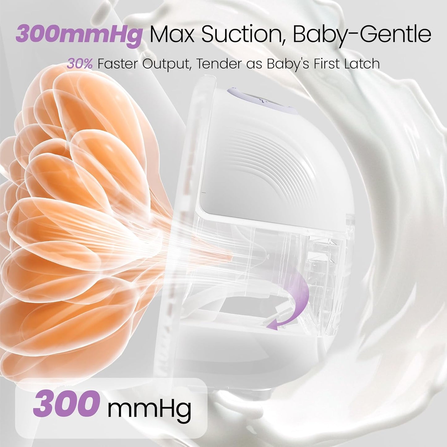 Lucina Breast Pump Hands Free, Wearable Breastfeeding Pump with 4 Modes & 9 Levels, Portable Electric Breast Pump, Strong Suction, Discreet & Smart Display, 19/21/24mm Insert/Flange, 2 Pack