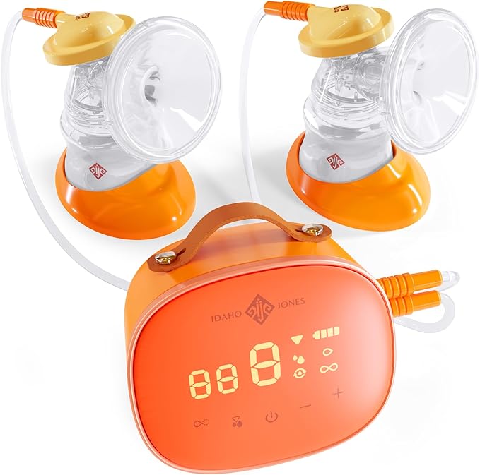 Idaho Jones Moxi Breast Pump | Silicone Flanges for Comfortable Efficient Pumping | Wireless | Quiet & Discreet | Double Electric Breast Pump Strong Suction