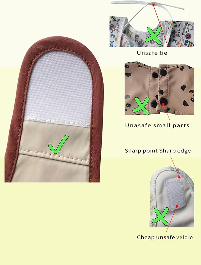 2 Pack Baby Bibs for Boy,Baby Bibs for Eating,Mess Proof Baby Bib,Full Sleeve Bib,Waterproof Bib for Toddlers