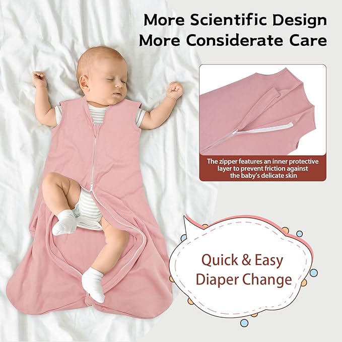 3 Pack Baby Sleep Sack 18-24 Months 100% Cotton TOG 0.5 Baby Sleeping Bag 2-Way Zipper Toddler Wearable Blankets Comfy Stretchy Summer Sleep Sacks