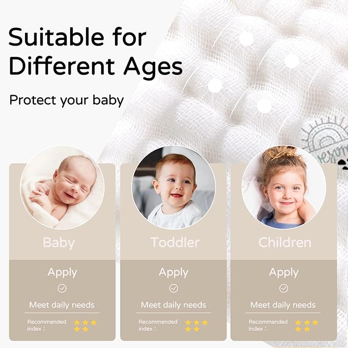 Yoofoss Hooded Baby Towels for Newborn 2 Pack 100% Muslin Organic Cotton Baby Bath Towel with Hood for Babies, Infant, Toddler and Kids, 32x32Inch, Soft and Absorbent Newborn Essential,Alpaca&Elephant