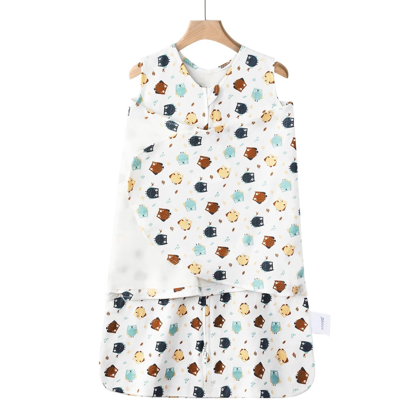 Swaddle-Blanket Baby Girl & Boy Swaddles Newborn Infant Transition 100% Cotton Wrap Blankets, 3-Way Adjustable Wearable Blanket, TOG 1.0 (Owl, 3-6 Month)