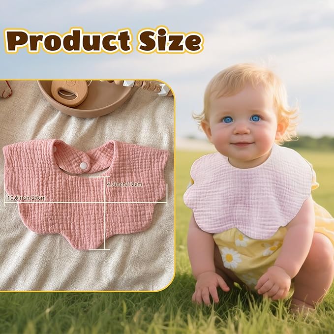 Baby Bibs Muslin Drool Teething Drooling Bibs for Baby Girl Boy Muslin Cotton