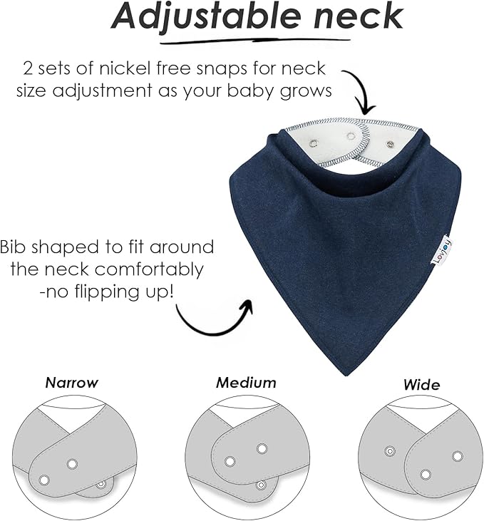 Lovjoy Large Bandana bibs - Special Needs Bibs - For Older Children, Youth and Adults - Practical, absorbent and Stylish