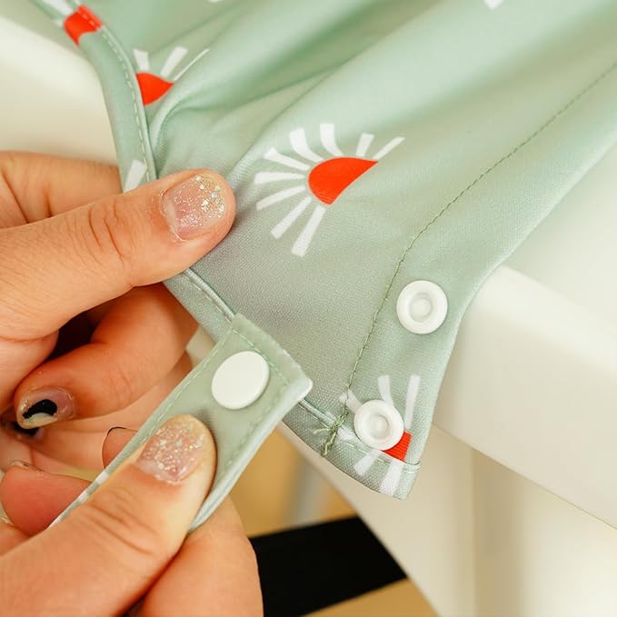 Long Sleeve Baby Bib - Mess-Proof Feeding Bibs for Babies - Adjustable, Waterproof, and Highchair/Table Attachment