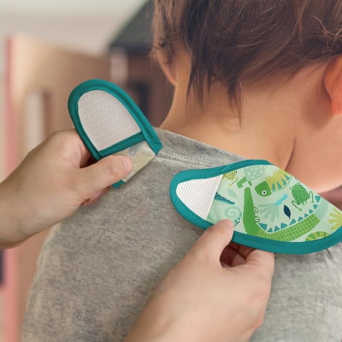 Mess Proof Baby Bib 3 Pack, Waterproof Led Weaning Baby Feeding Bibs with Food Catcher, Travel Feeding Bibs