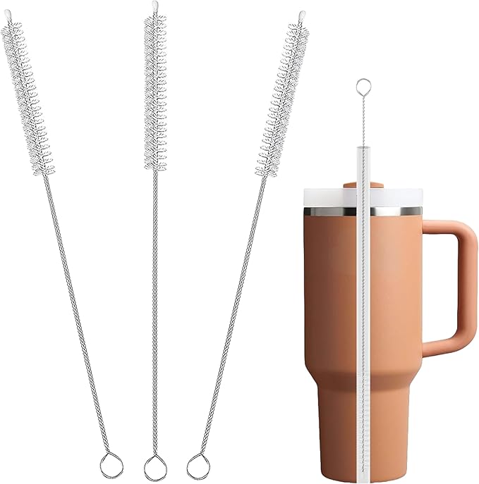 3 Pack Straw Cleaner Brush for Baby Bottles,Straw Brush Cleaner for Metal/Glass and Reusable Drinking Straws,Stanley Straw Cleaner Brush for 14oz 20oz 30oz Stanley Mugs.
