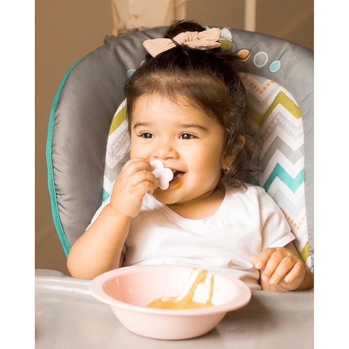 Grabease Baby Feeding Utensils Set - Infant and Baby Fork and Spoon for Ages 1-11 Months, BPAs and Phthalate-Free Cutlery, Plastic, 1 Set, White