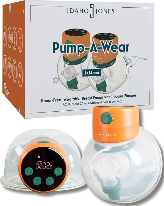 Hands-Free Breast Pump - Wearable, Portable & Wireless - Extractor de Leche Materna Electrico, Saca Leche Manos Libres - Silicone Flange 24mm - Double