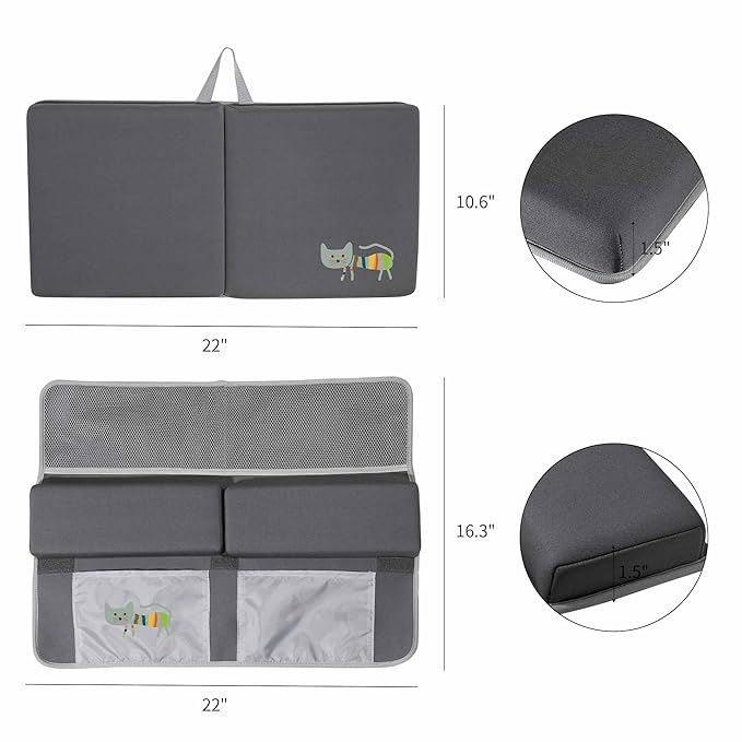 Bath Kneeler and Elbow Rest Pad Bath Kneeler Baby Bath Mat Kneeling Pad Bath Toy Organizer for Tub Kneeling Pad for Bathing Baby Memory Foam