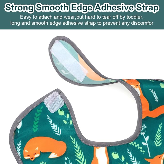 Accmor Baby Bibs, Waterproof Baby Toddler Bibs, Apron Smock Bib for Baby Boys Girls, Essential Must Have for Eating, Feeding