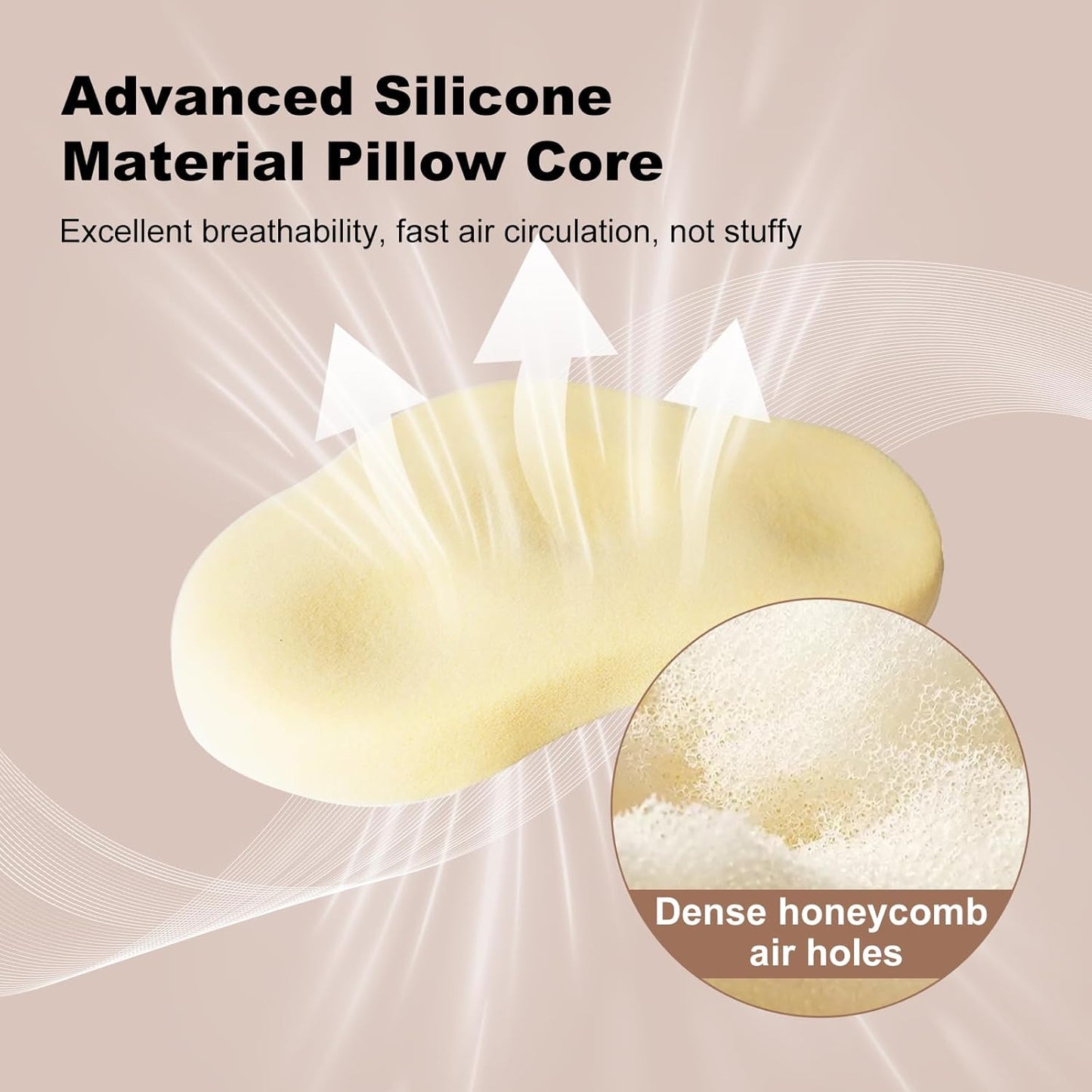 Reidio 1pc Toddler Silicone Pillow Breathable Toddler Pillow with Removable Cotton Pillowcase Kids Pillows for Sleeping Machine Washable (Blue, H2)