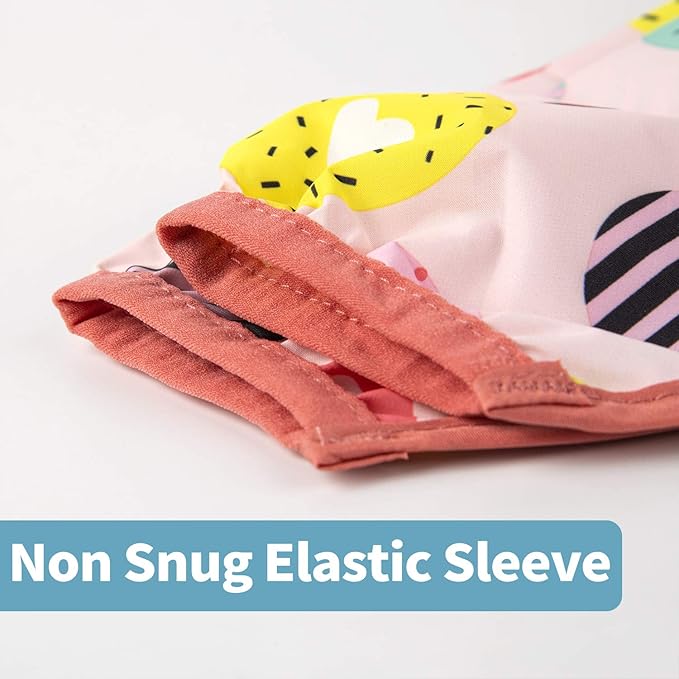 Long Sleeve Bibs For Babies 6-24 Months Full Coverage Shirt Bib for Baby Boys Girls Waterproof Smock Bibs with Sleeves Toddler Mess Free Bib for Eating with Pocket, 3 Pack