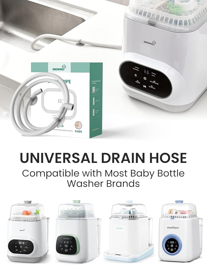 Grownsy Drain Hose 1M, Soft, Durable and Flexible for GROWNSY EaseClean Bottle Washer, Momcozy and Papablic Baby Bottle Washer Replacement Accessory for Easy Water Drainage
