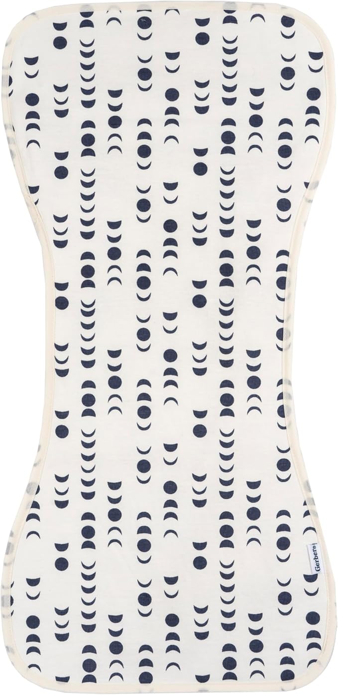 Gerber Baby Unisex Burp Cloths 5-Pack, Blue Gold, Size 10.5" x 21"