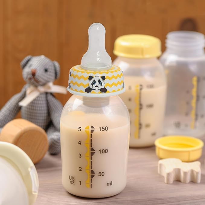 Refresh-a-Baby Reusable Bottle Top Nipple Adapter – Instantly Convert Any Bottle into a Sippy with Soft Silicone Nipples – Ideal for On-the-Go Feeding, BPA-Free, & Easy to Clean Pack of 2 (Panda)