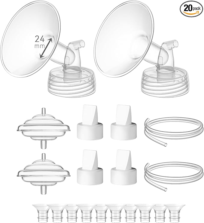 24 mm Flange Set Compatible with Spectra/Motif Luna Wide-Mouth Bottles, Includes Flanges Tubing Valve Backflow Protector Flange Sizing Kits, Not Original Accessories