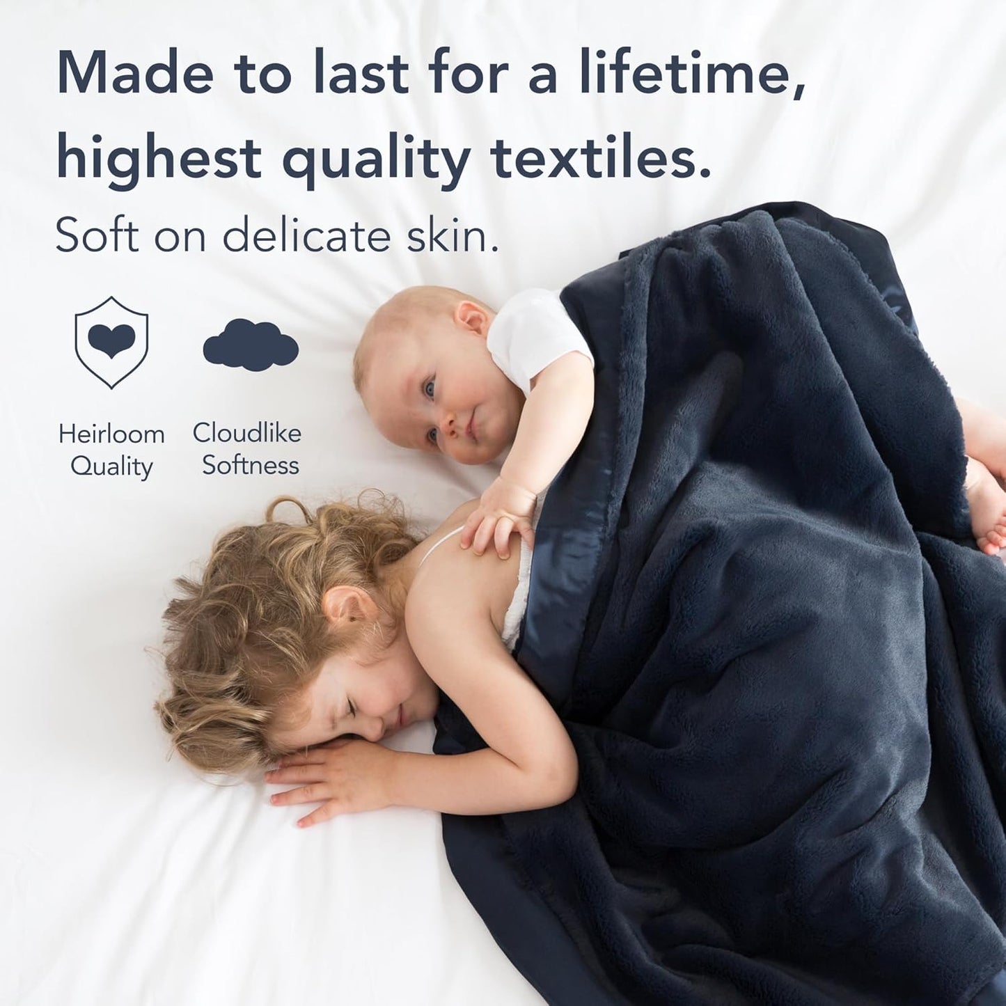 Little Giraffe Baby Blanket - Luxe Soft Blanket with Satin Trim - Baby Stroller Blanket - Newborn Baby Essentials & Baby Gifts - 29"x35" - Midnight