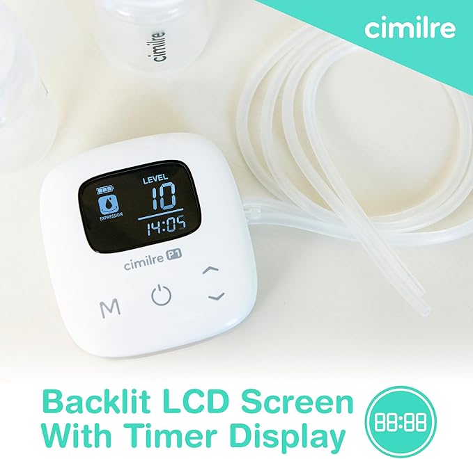 Cimilre P1 Portable Breast Pump & Breast Milk Storage Bags Bundle – Compact Double Electric Pump with 120 Leak-Proof 7oz Bags for On-The-Go Pumping and Storage