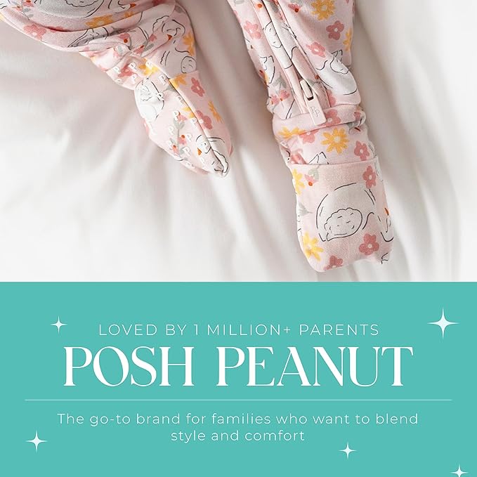 Posh Peanut Convertible Baby Sleepers - Girls Footless Baby Pajamas with 2 Way Zipper for Easy Diaper Changes