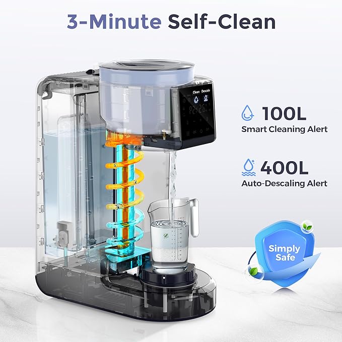 Formula Dispenser Machine, 2-Minute Quick Mix Baby Formula Maker, One-Touch Automatic Milk Maker, 3 Formula Temps + 4 Hot Water Choice, 2L Tank & Sealed Powder Container for Clump-Free Formula