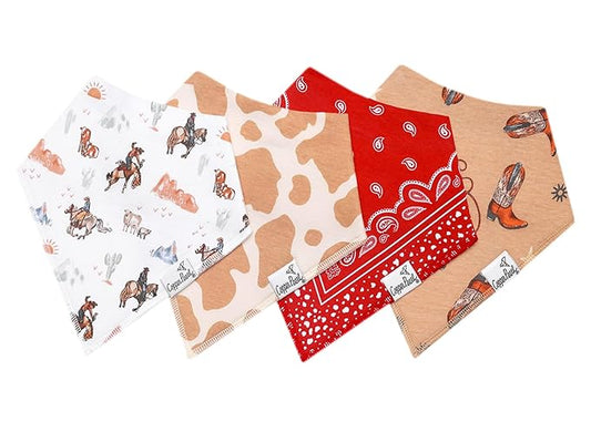 Copper Pearl Baby Bandana Drool Bibs for Drooling and Teething 4 Pack Gift Set Boone