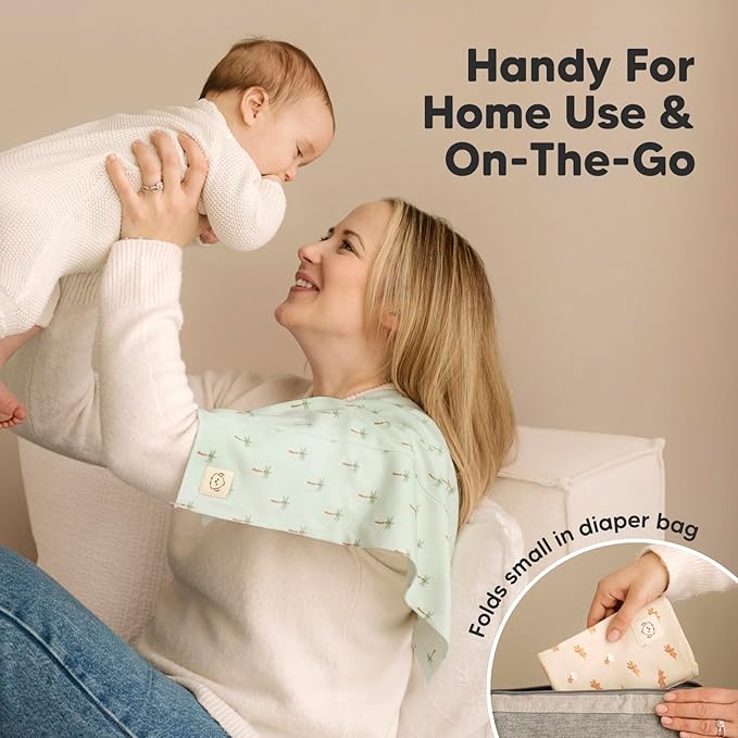 Organic Burp Cloths Baby Boy, Girl - 6-Pack Large Cotton Burping Cloths for Babies, Spit Up Rags, Super Absorbent, Ultra Soft Newborn Rag, Gender Neutral, Machine Washable, Durable (Roarsome)