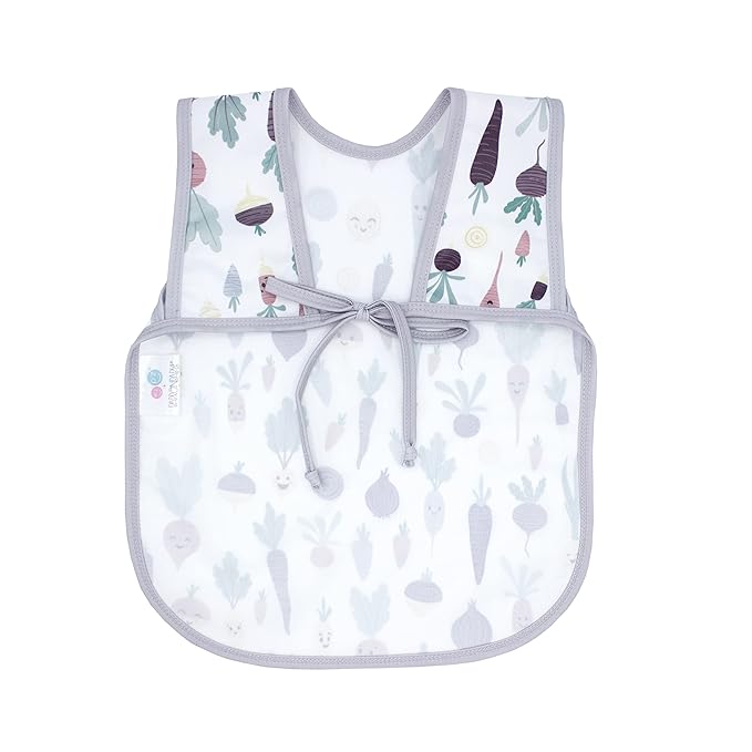 BapronBaby Root Veggies Bapron - No Neck Tie Safer Bib for Baby & Toddler - Soft Waterproof Stain Resistant - Machine Washable - Sz Preschool 3-5yrs
