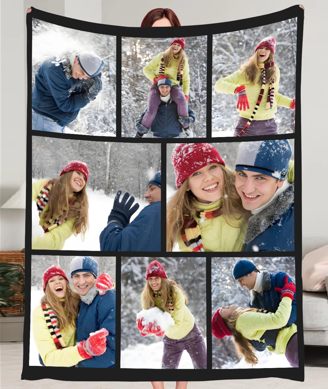 Ships Next Day, Custom Blankets with Pictures, Personalized Gifts for Boyfriend, Girlfriend, Photo Blankets Customized