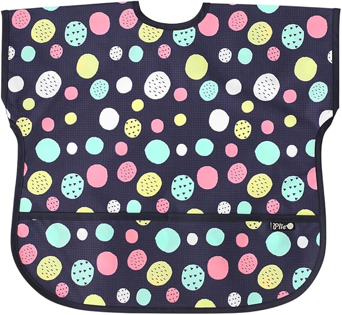 Short Sleeve Waterproof Bib for Toddlers – Feeding Apron for Mealtime, Daycare, Self-Feeding & Messy Play, Baby Bib