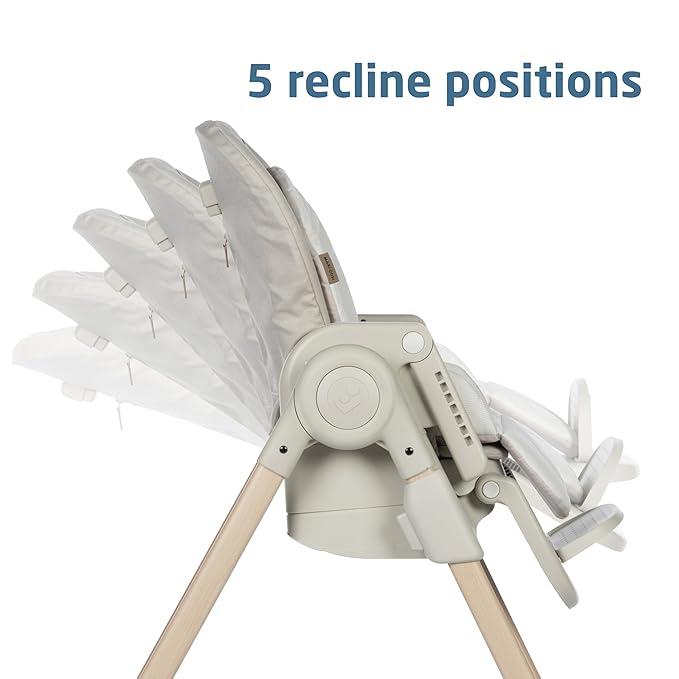 Maxi-Cosi Minla 6-in-1 High Chair for Babies & Toddlers, Portable Foldable Highchair, EcoCare Fabric, 9 Heights, 5 Reclines, 4 Tray Positions, Classic Oat