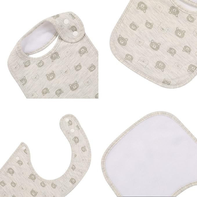 7 Pack Baby Cotton Absorbent Bibs for Drooling Teething